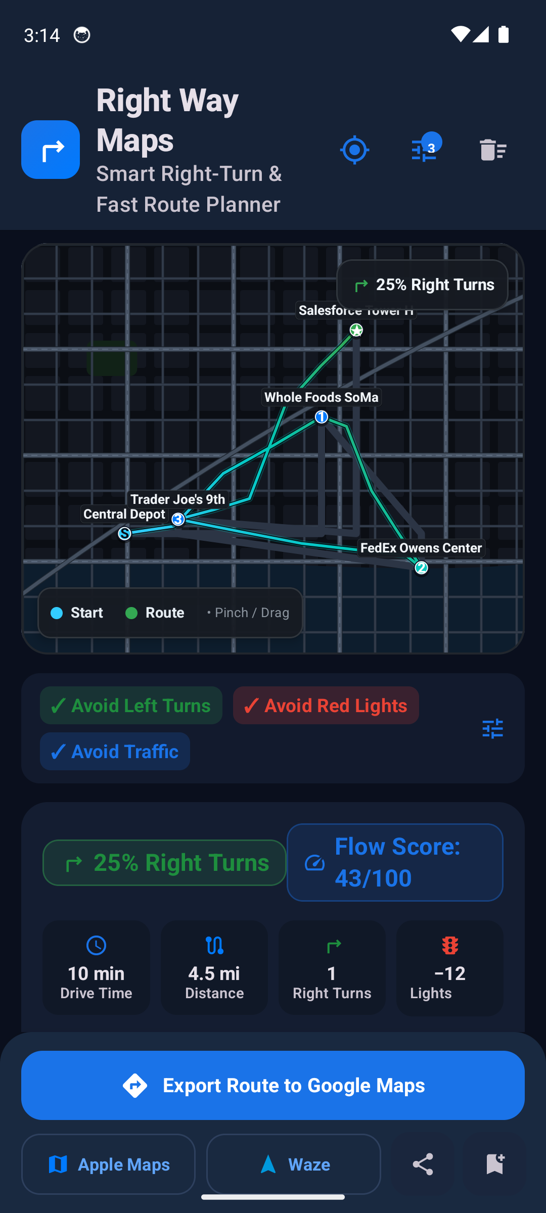 Rightway Maps app screenshot